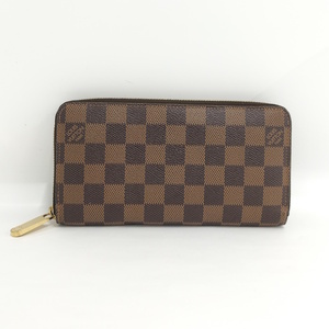 【中古】LOUIS VUITTON ジッピーウォレット ラウンドファスナー長財布 ダミエ エベヌ N60015