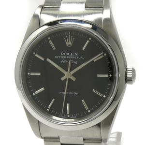 【中古】ROLEX エアキング 自動巻き SS ブラック文字盤 K番 14000M