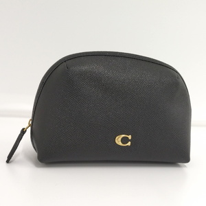 【中古】COACH ジュリアンヌ ポーチ レザー ブラック C3489