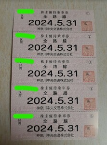 神奈川中央交通 株主優待券 5枚