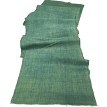 【時代布】藍染め 木綿 黄蘗 ？ 約210cm 緑 グリーン 生地 古布 古裂 アンティーク リメイク素材 A-401_画像4