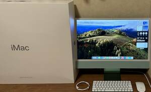 グリーン　M1 iMac 24インチ(4480 x 2520) メモリ8GB &coreCPU 8CoreGPU 　256GBSSD
