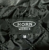 HORN WORKS ホーンワークス ダブルライダースジャケット M 黒 ブラック ルイスレザー 666 ライトニング ロンジャン UKライダース_画像6