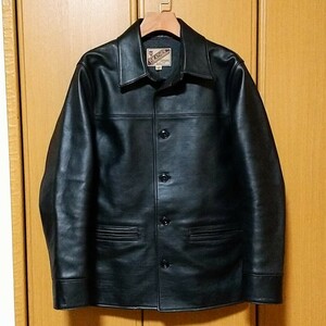 Y'2 LEATHER カーコート レザージャケット エコホース 40 ブラック 黒 ワイツーレザー 茶芯 freewheelers colimbo buco fine creek schott