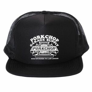 ポークチョップ　メッシュキャップ/PORKCHOP 3D B&S BLACK