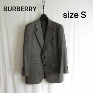 90s BURBERRY ヘリンボーン テーラード ジャケット ブレザー バーバリー ウール Sサイズ メンズ ブルゾン 高品質