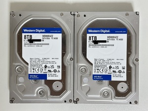 2台セット WD Blue HDD 8TB WD80EAZZ Western Digital ウエスタンデジタル SATA 3.5インチ 内蔵用