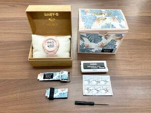 IYS64267 CASIO BABY-G カシオ ベビーG ROXYコラボモデル BAX-100RX-4AJR クオーツ レディース ピンク系 付属品有 箱有 現状品