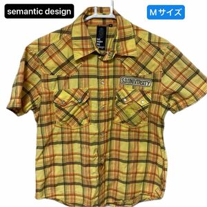 【今週のSALE】semantic design メンズ 半袖シャツ チェック柄 Mサイズ