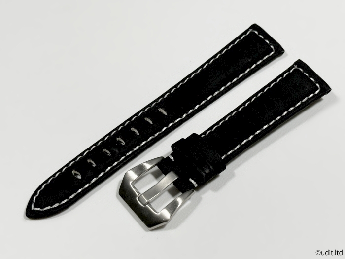 ラグ幅：18mm レザーベルト 腕時計ベルト アースカラー ブラック ハンドメイ