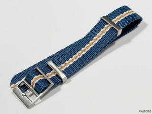  rug width :18mm high quality square strap wristwatch belt fabric NATO white × blue × orange 