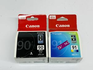 ★Canon FINE 純正インクカートリッジ BC-90+BC-91 ブラック+カラー 2個セット 未使用品期限切れ 管理番号01033