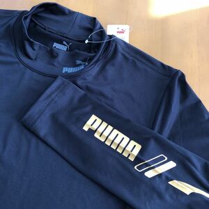 即決新品プーマ PUMA 黒 Mサイズ ハイネック ストレッチ ゴルフインナー 温かい裏起毛