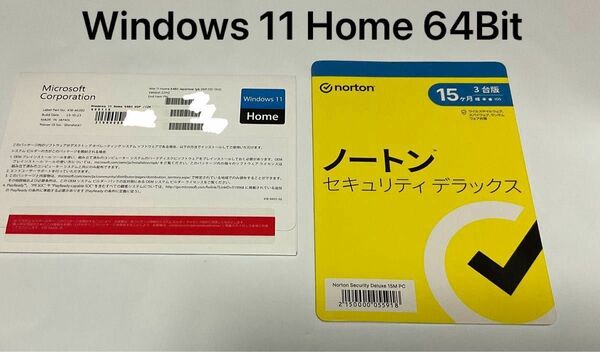 Windows OS 11 Home 64bit DSP版 ＋Norton Security Deluxe 15ヶ月 3台版