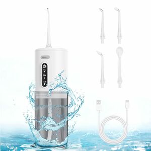 口腔洗浄器 ジェットウォッシャー 替えノズル4本 USB充電式 280mlタンク 3種類の水流モード