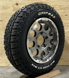 ジムニー JB23 JB64 訳あり 1本のみ LMG CS-9 5.5J-16in 5/139 +20 ガンメタ/リムポリ GRIPMAX MUD RAGE R/T 185/85R16 105/103 スペア用に