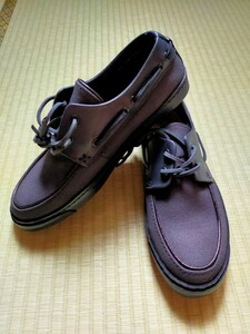  new goods unused [And A × s] gun deck shoes black × red 26cm stylish box equipped 