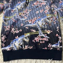 未使用級/希少●ディオール DIOR 19SS 933J600A0574 ダイナソー オブリーク 総柄 プルオーバーパーカー ブルー調 花柄 XS メンズ_画像3