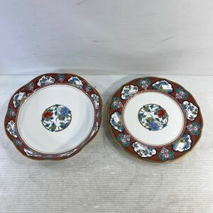 MIKASA BONE CHINA KOIMARI 古伊万里 盛り皿 2枚セット 陶器 大皿 器 食器 和風 和柄 金彩 飾皿 大皿 27cm 中古