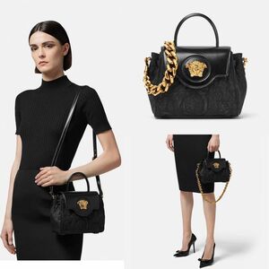 【公式サイト購入正規品】Versace ラメドゥーサルレックス クロケット スモールハンドバッグ