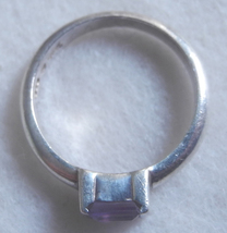 イギリス アンティーク 銀製クラフト シルバーリング 指輪 アメジスト UK(L) 11号 16,5mm 天然石入り スターリングシルバー 銀925_画像5