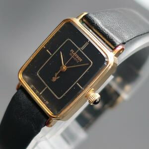 正規品 PLAYBOY プレイボーイ 腕時計 Watch ゴールド Gold スクエア Square ブラック Black 動作確認済み Working Authentic Mint