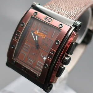 正規品 MUTA ムータ Giusto ジウスト メンズ 腕時計 クロノグラフ MU-1203 アナログ スクエア 文字盤 ブラウン