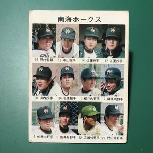 1976年　カルビー　プロ野球カード　76年　410番　南海　　　　　【管A88】