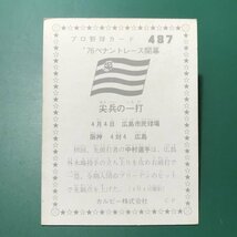 1976年　カルビー　プロ野球カード　76年　487番　阪神　中村　　　【管A88】_画像2
