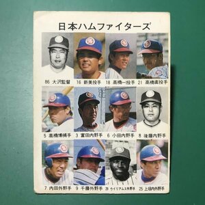 1976年　カルビー　プロ野球カード　76年　442番　日本ハム　　　　【管A88】