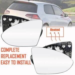 [ new goods ] immediate payment VW Golf 7* Golf Touran for left door mirror glass lens electric heater with function silver 