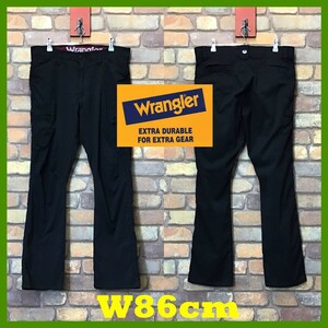 BP2-467★W86センチ位★USA購入品★良品【Wrangler ラングラー】ストレッチ カーゴパンツ【W34×L32 メンズ L】黒 ジップ付きポケット