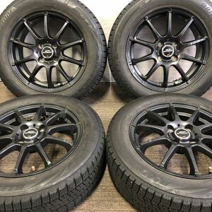 185/60R15 BRIDGESTONE/VRX2 2018年製 SCHNEIDER 15インチ 5.5J ＋40 100 4H ブリヂストン スタッドレス 4本 シエンタ ヤリス アクア