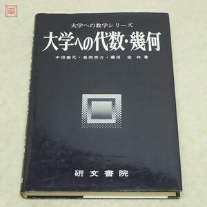 大学への数学シリーズ 大学への代数・幾何 中田義元 長岡亮介 藤田宏 研文書院 1985年/昭和60年発行【PP