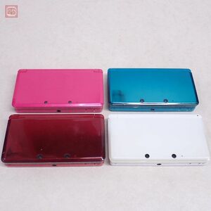 1円〜 ニンテンドー3DS 本体 CTR-001 フレアレッド/グロスピンク/アクアブルー/アイスホワイト 計 4台セット 任天堂 Nintendo ジャンク【10