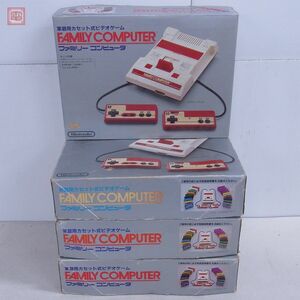 FC ファミコン/ファミリーコンピュータ HVC-001 本体 まとめて4台セット 任天堂 Nintendo 箱付 ジャンク パーツ取りなどにどうぞ【40