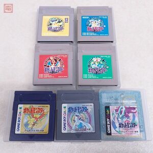 動作保証品 ※ソフトのみ GB/GBC ゲームボーイ カラー ポケットモンスター 赤/緑/青/ピカチュウ/金/銀/クリスタル 計7本セット Pokemon【10