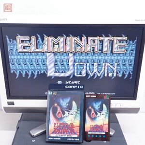 1円〜 動作保証品 レア 希少 MD メガドライブ エリミネート ダウン Eliminate Down ソフトビジョン SOFT VISION 箱説付【10