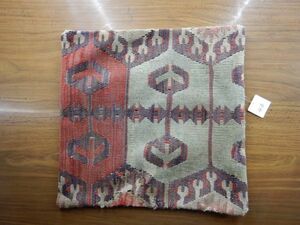 Art hand Auction オールドキリムold kilim cushion cover クッションカバーXno.46 ウールwool 大体38X39Cm位 手織紡ぎ handmade ハンドメイド, クッション, 一般, 正方形