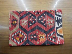 オールドキリムold kilim cushion cover クッションカバーXno.P03 ウールwool 大体47X30Cm位 ピロー手織紡ぎ　handmade ハンドメイド