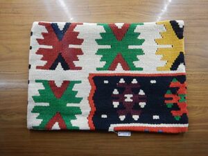 Art hand Auction Old Kilim Cushion Cover Xno.P02 Wool Approx. 47X33Cm Pillow Hand-woven Handmade, cushion, General, square