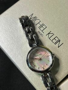★ MICHEL KLEIN レインボー シェル盤面 レディース腕時計★保管品