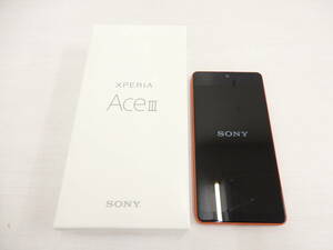 kd42) Y!mobile/SONY SOSAW3 XPERIA AceⅢ Brick Orange 利用制限:〇 使用感なし A203SO