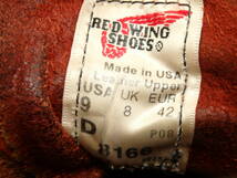 mf62) ジャンク RED WING 8166 レッドウィング アイリッシュセッター ブーツ US9D プレーントゥ オロラセット_画像7