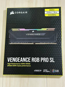⑦CORSAIR DDR-4 2×8GB/16GB 3600MHZ VENGEANCE RGB PRO SL中古品
