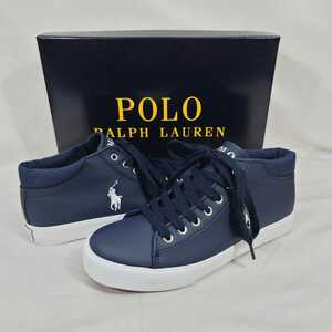 【24cm】POLO ポロラルフローレン スニーカー HARRISON MID NAVY