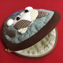 【値下げ 送料込み】 ハンドメイド かわいいネコさんのパッチワーク小物入れ コインケース 財布２2_画像3