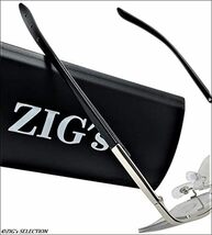 ZIGs 昼夜兼用可 24時間キメル 目を守る マットシルバーframe 薄い色 ライトブラウン ハーフミラー サングラス メンズ_画像7