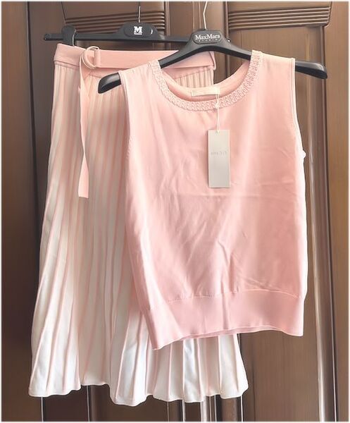 最終価格★any SiS エニィスィス・オンワード★セットアップ・ニットプルオーバー+プリーツスカート・1・S~M・¥11,000★未使用