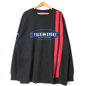 POLO SPORT■ロゴプリントロングスリーブTシャツ ブラック/XL ラルフローレン 90S